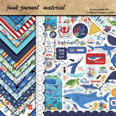 20pcs Retro Marine Mermaids Paper Stickers for DIY Journal Decoration