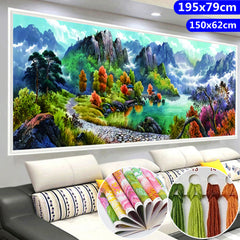 Mountain River Landscape Cross Stitch Kit Home Decor