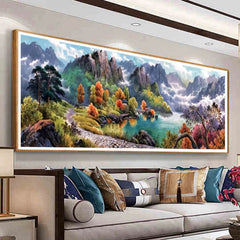 Mountain River Landscape Cross Stitch Kit Home Decor