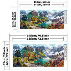 Mountain River Landscape Cross Stitch Kit Home Decor