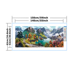 Mountain River Landscape Cross Stitch Kit Home Decor