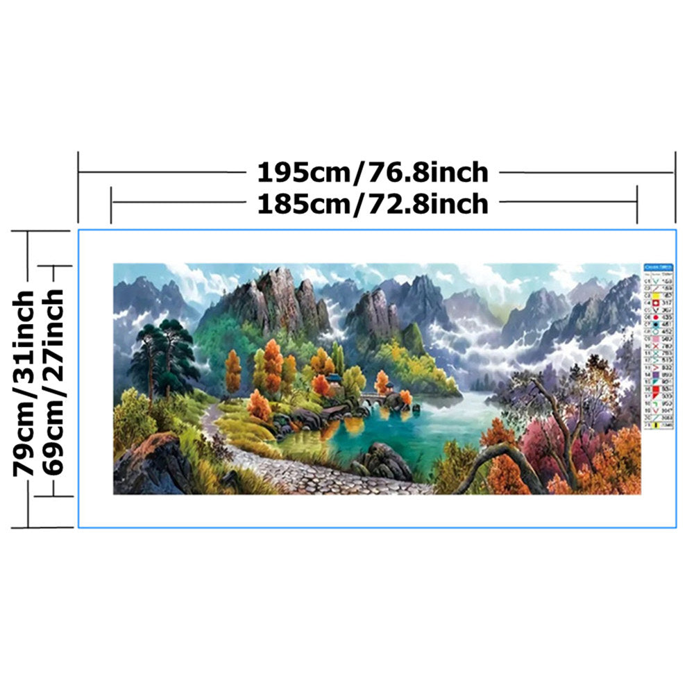 Mountain River Landscape Cross Stitch Kit Home Decor
