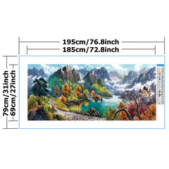 Mountain River Landscape Cross Stitch Kit Home Decor