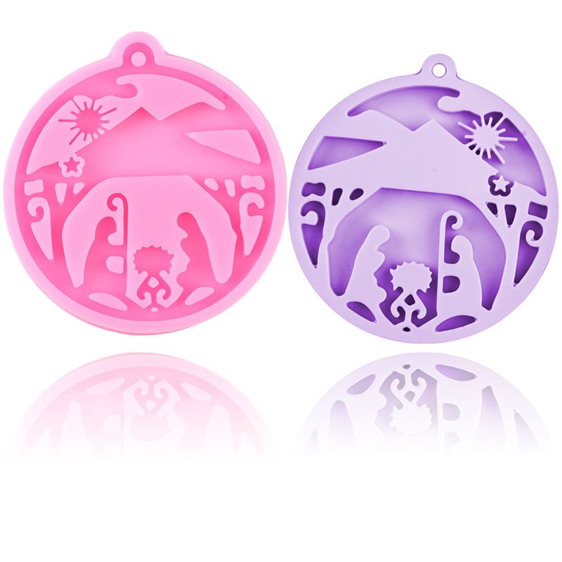 Christmas Snowflake Keychain Pendant Silicone Mold for Resin Jewelry DIY