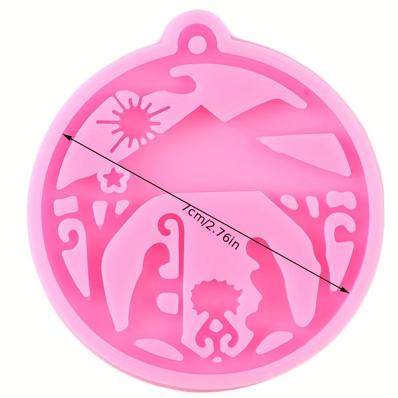 Christmas Snowflake Keychain Pendant Silicone Mold for Resin Jewelry DIY