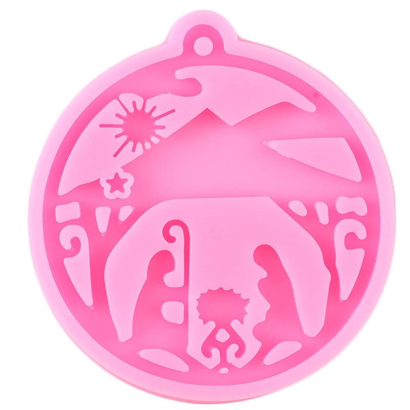 Christmas Snowflake Keychain Pendant Silicone Mold for Resin Jewelry DIY