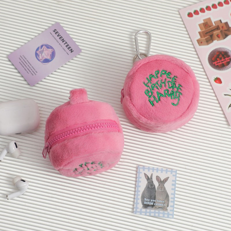 Mini Plush Makeup Bag Headphone Organizer Coin Purse Hanging Bag