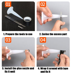 7pcs Caulking Finishing Tool Set Stainless Steel Nozzle For Sink Joints