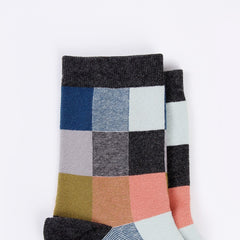 5 Pairs Men's Cotton Plaid Quarter Socks