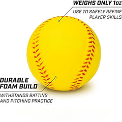 3pcs Foam Training Baseballs - Soft & Safe Throwing/Catching/Batting