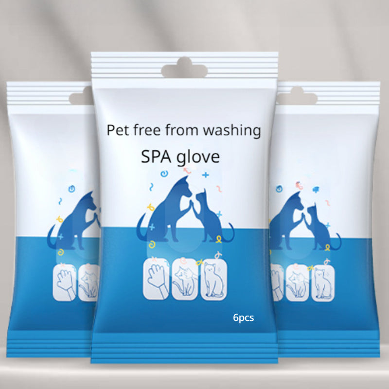 6pcs Pet Cleaning Gloves for Dogs, Bathing Wipes & Grooming Gloves Set