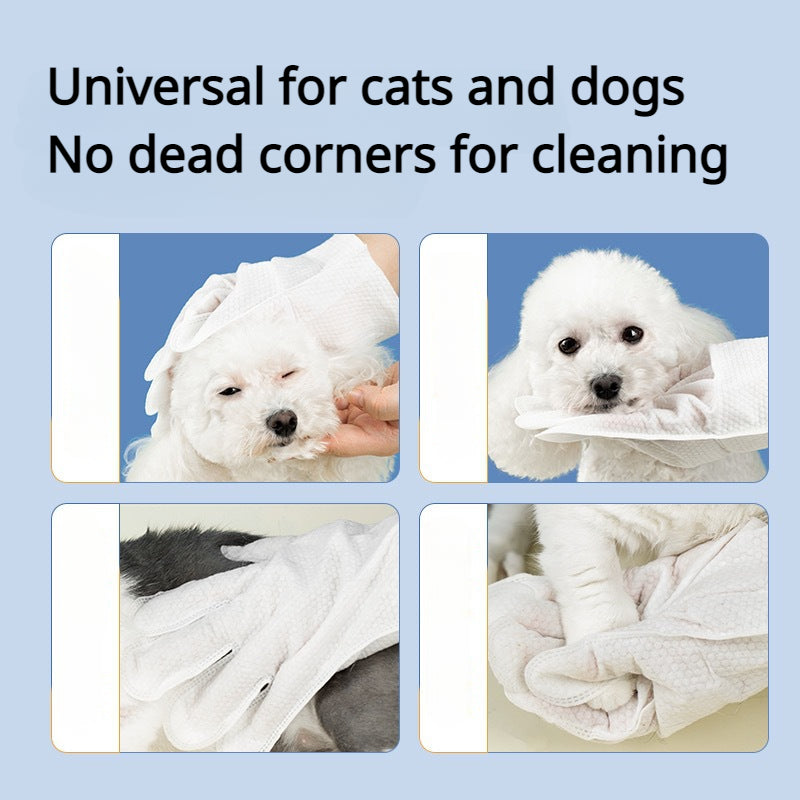 6pcs Pet Cleaning Gloves for Dogs, Bathing Wipes & Grooming Gloves Set