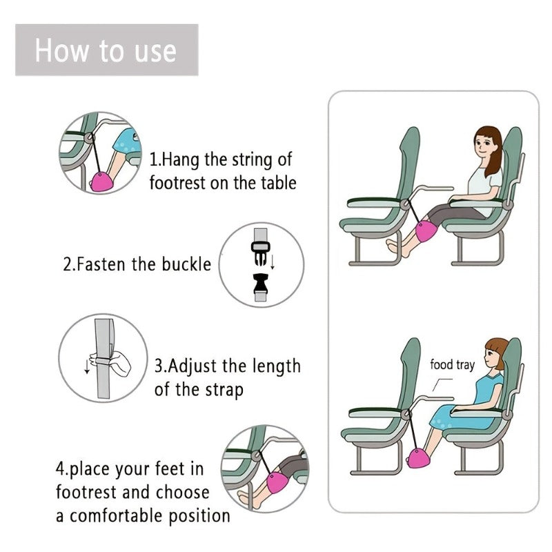 Portable Airplane Footrest Lightweight Leg Rest Travel Hammock
