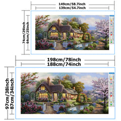 DIY Landscape Painting Cross Stitch Kit - Garden Hut Dream Home