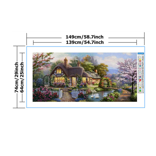 DIY Landscape Painting Cross Stitch Kit - Garden Hut Dream Home