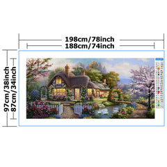 DIY Landscape Painting Cross Stitch Kit - Garden Hut Dream Home
