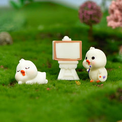 Mini Resin Reading Painting Duck Statues Landscapes DIY Fairy Garden