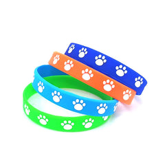 16PCS Animal Paw Print Wristband - Pet Themed Party Silicone Bracelet