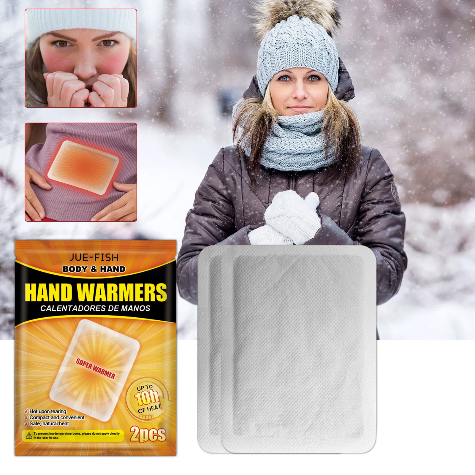 10pcs Hand Warmer Stickers Portable Heating Pads for Autumn and Winter