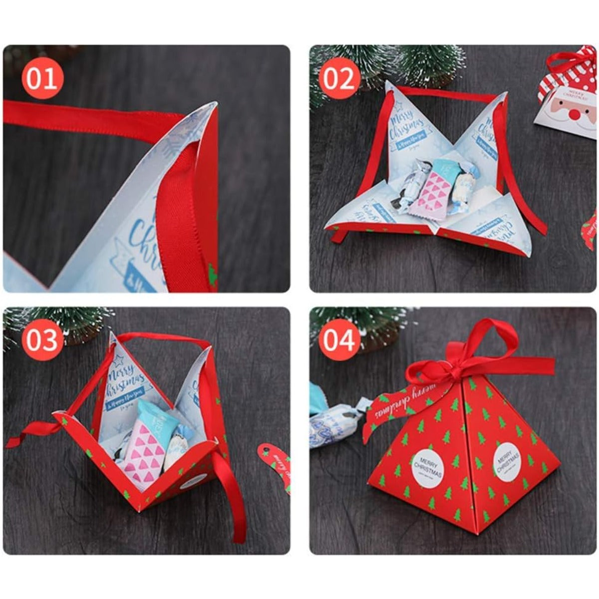 12 Christmas Paper Boxes Treats Candy Chocolate Goodies Christmas Party Supplies