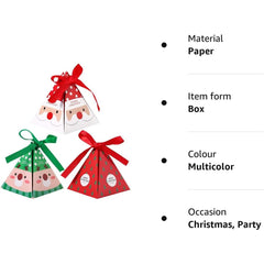 12 Christmas Paper Boxes Treats Candy Chocolate Goodies Christmas Party Supplies