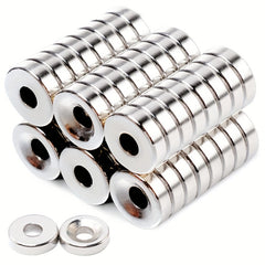 5 Neodymium Disc Magnets With Hole for Locker Refrigerator Science Industrial