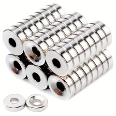 5 Neodymium Disc Magnets With Hole for Locker Refrigerator Science Industrial