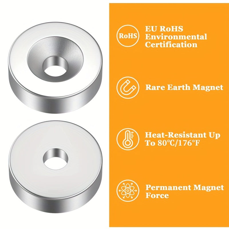 5 Neodymium Disc Magnets With Hole for Locker Refrigerator Science Industrial