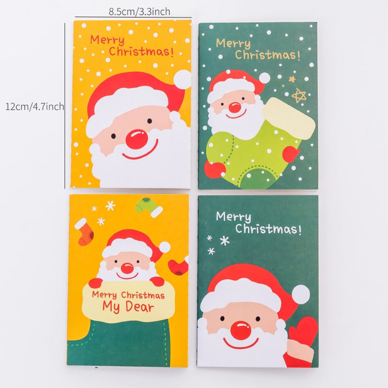 10pcs Christmas Themed Pocket Notebook Cartoon Notebook