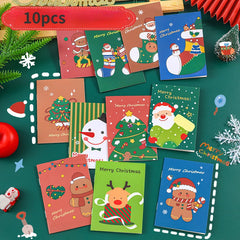10pcs Christmas Themed Pocket Notebook Cartoon Notebook