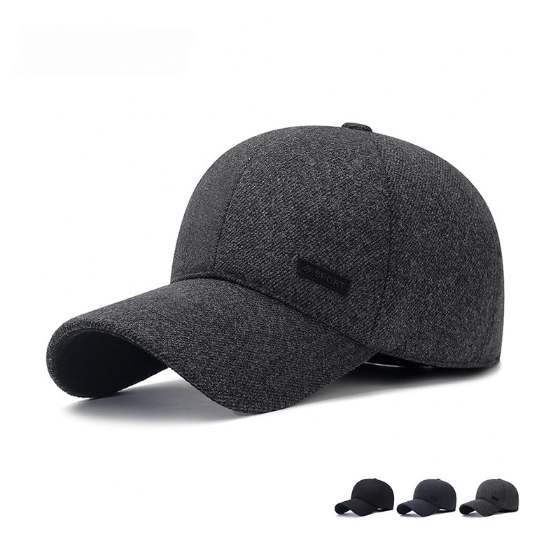 Winter Ear Warmer Baseball Cap Dad Cap Adjustable Plus Velvet Hat