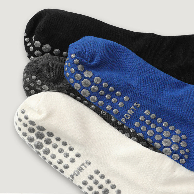 Non-slip Five Toe Grip Sports Socks - Breathable Split Striped Crew Socks