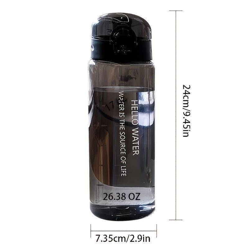780ml Durable Frosted Plastic Water Bottle for School Office Outdoor Fitness