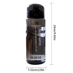 780ml Durable Frosted Plastic Water Bottle for School Office Outdoor Fitness