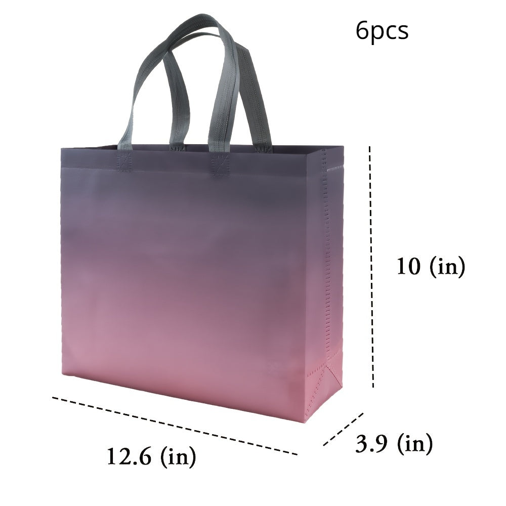 6pcs Gradient Colored Gift Bag - Reusable Leak Proof Bag