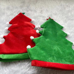 Christmas Tree Hat Red Green Xmas Party Supplies