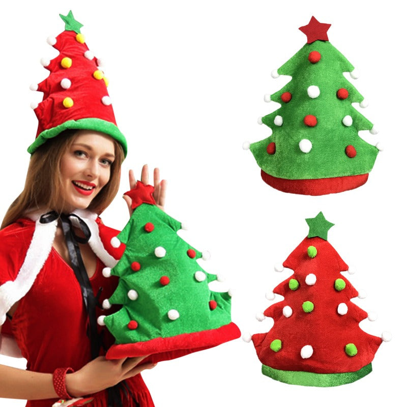 Christmas Tree Hat Red Green Xmas Party Supplies