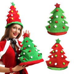 Christmas Tree Hat Red Green Xmas Party Supplies