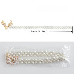 Christmas Elastic Curtain Strap Faux Pearl Beaded
