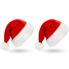 1-3pcs Christmas Soft Hat Santa Red Plush Decoration Party Supplies