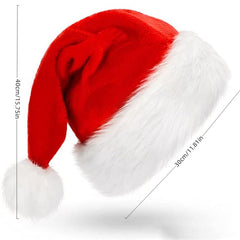 1-3pcs Christmas Soft Hat Santa Red Plush Decoration Party Supplies