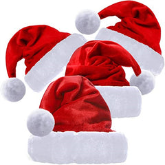 1-3pcs Christmas Soft Hat Santa Red Plush Decoration Party Supplies