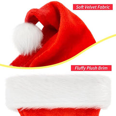 1-3pcs Christmas Soft Hat Santa Red Plush Decoration Party Supplies