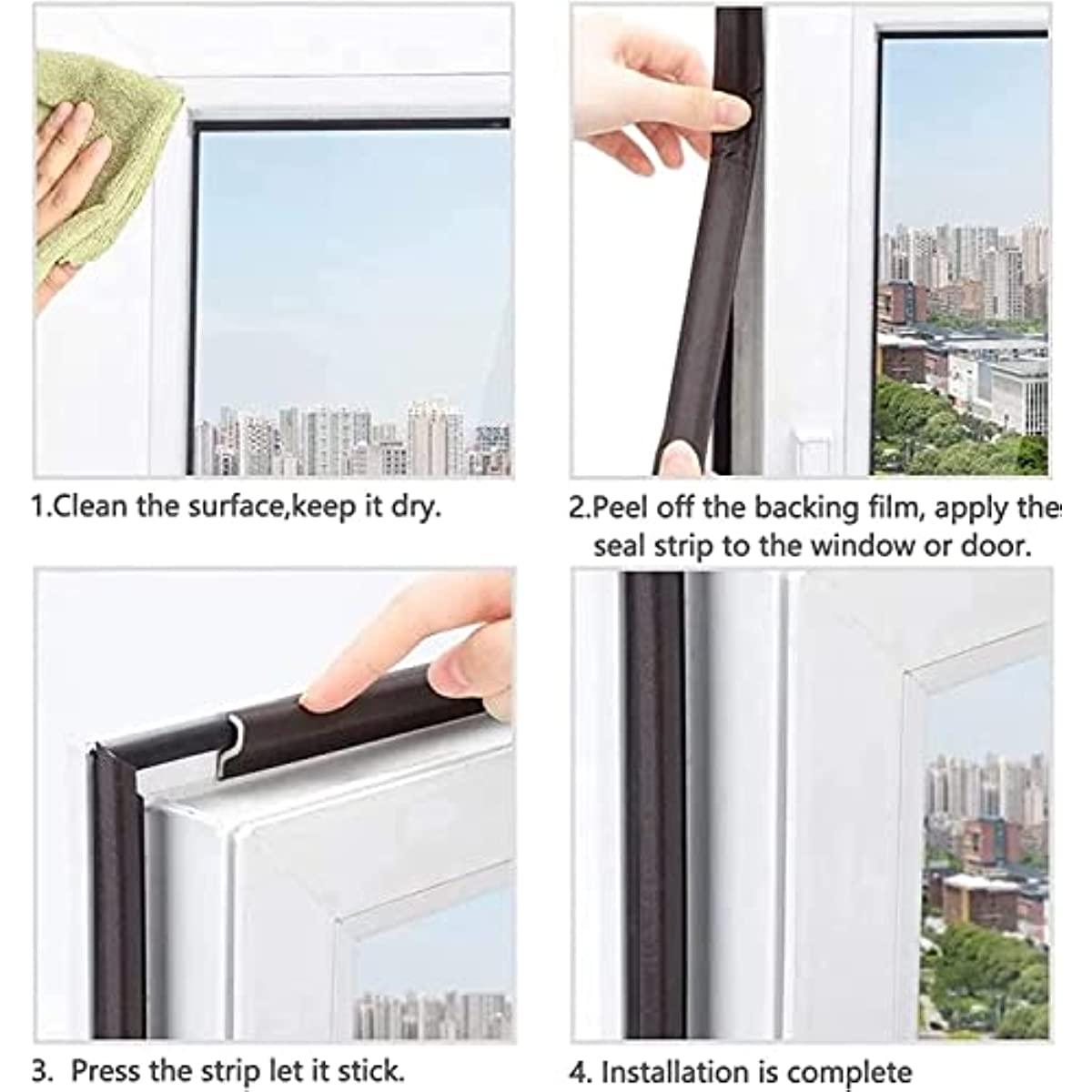 Window Gap Seal Strip Self Adhesive Weatherproofing Stripping