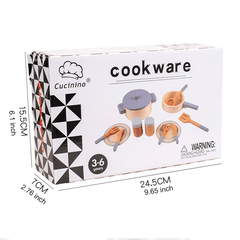 Cucinino 13pcs Wooden Kids Cookware Set Pretend Play Kitchen Toys Age 3-6