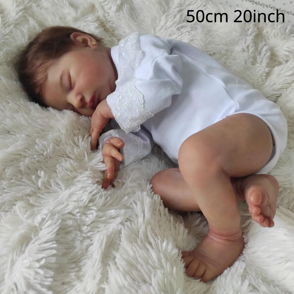 20inch 3D Painting Skin Doll Realistic Asleep Reborn Doll Soft Silicone