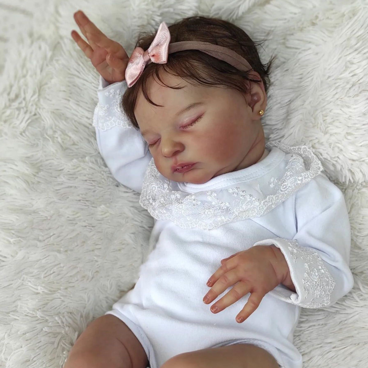 20inch 3D Painting Skin Doll Realistic Asleep Reborn Doll Soft Silicone