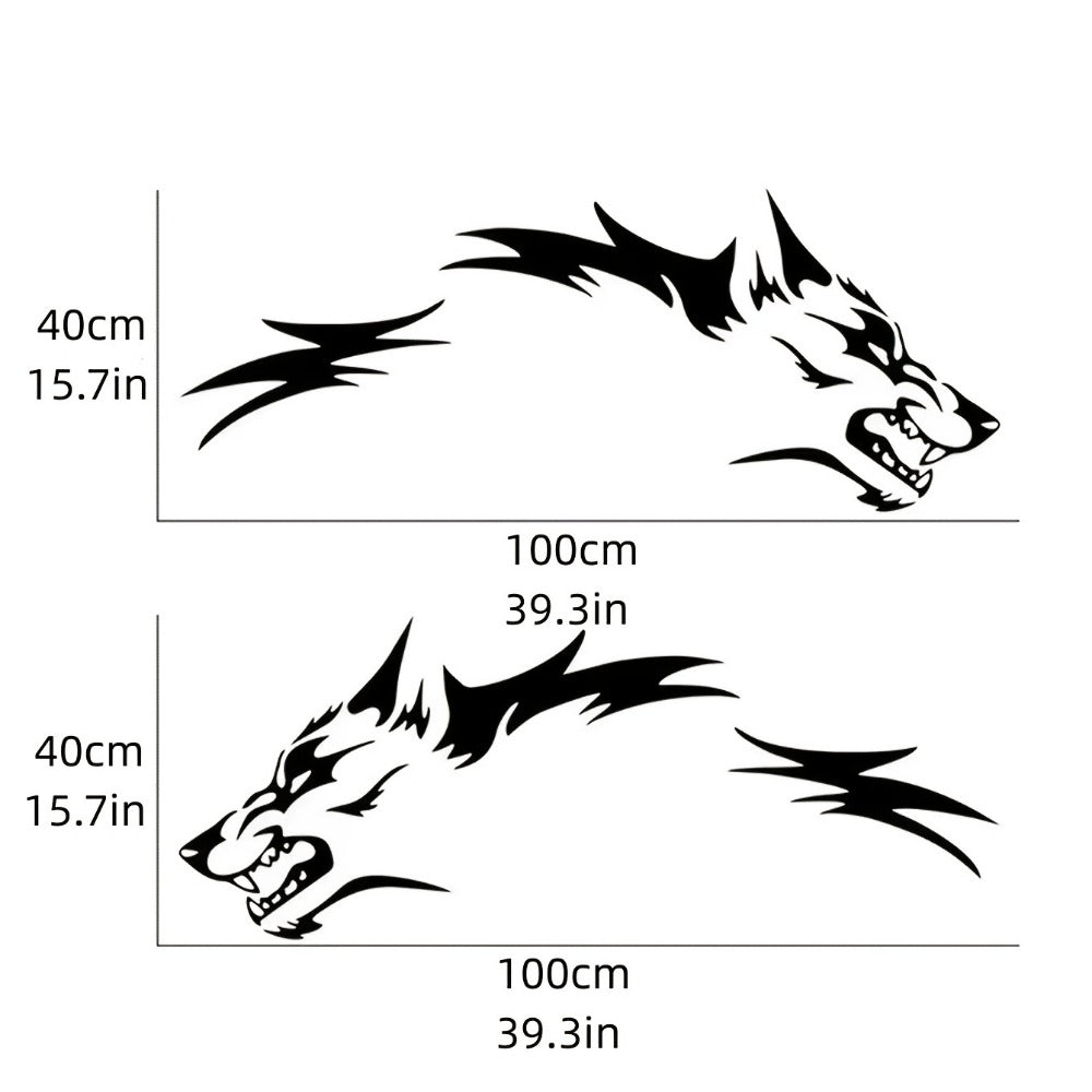 2pcs Unique Wolf Patterned Waterproof Decal Sticker for Cars