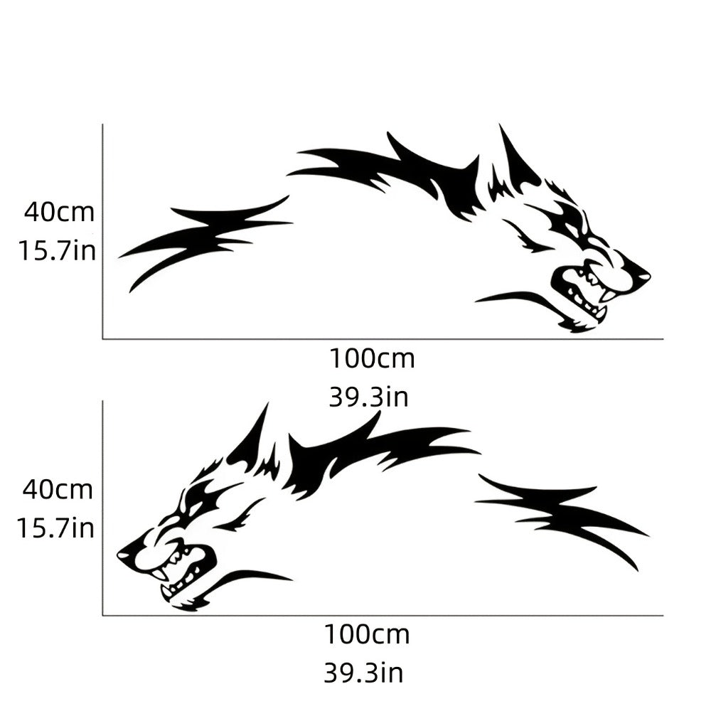 2pcs Unique Wolf Patterned Waterproof Decal Sticker for Cars