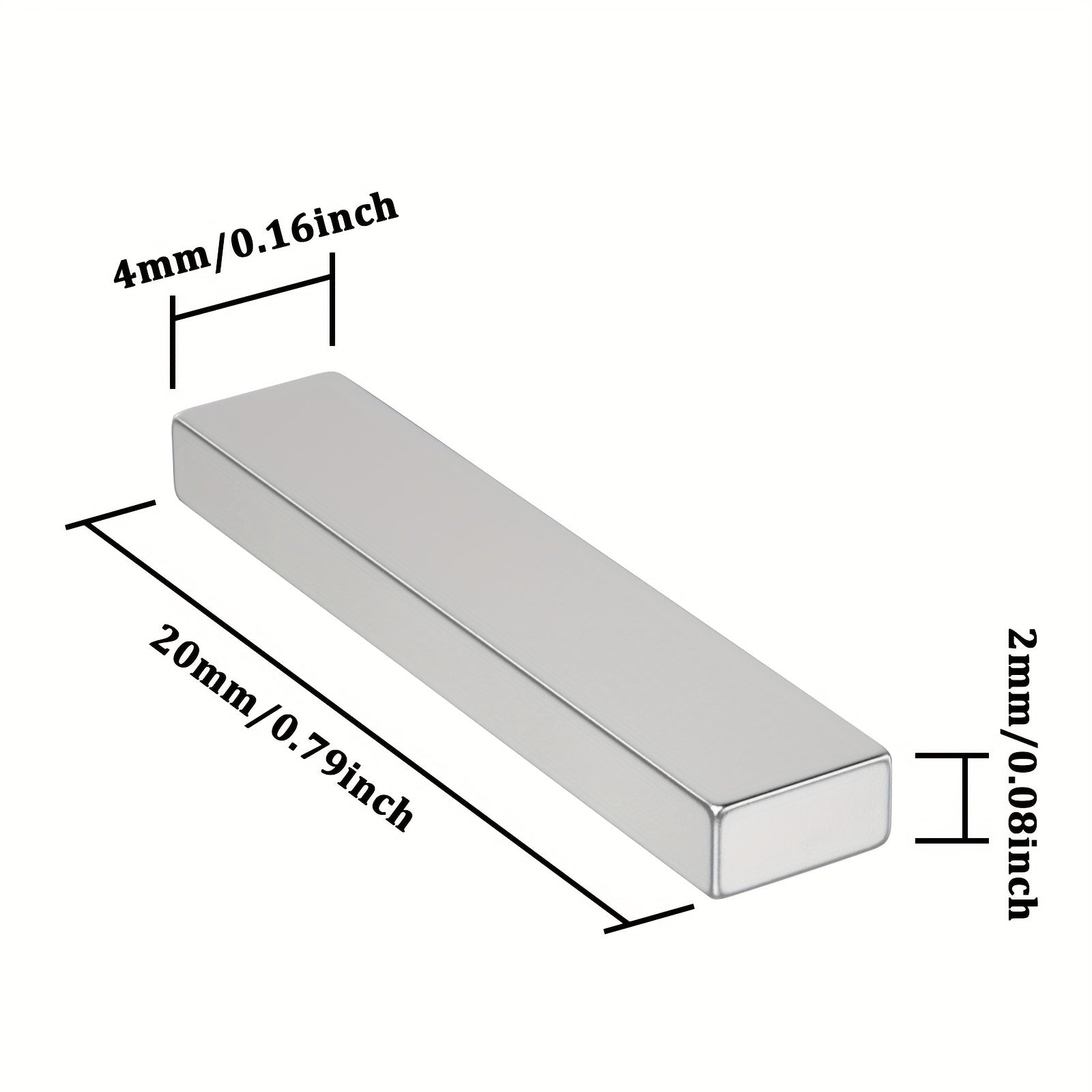 5pcs Neodymium Magnets Bar 20x4x2mm Heavy Refrigerator Tool Storage Whiteb